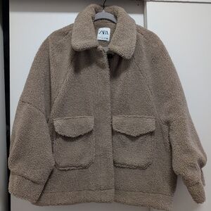 Zara Beige Sherpa Coat